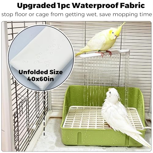 Automatic Parakeet Bird Bath with Pump, Large Bird Shower Fountain Indoor Bathtub with Running Water, Parrot Bath Tub Faucet for Pet Birds, African