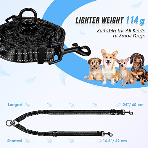 AUTOWT Double Dog Leash, No Tangle 360°Swivel Rotation Reflective Lead Attachment Adjustable Length Dual Two Dogs Lead Splitter, Comfortable Shock