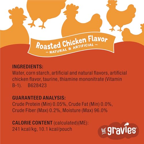 Purina Friskies Lil' Gravies Roasted Chicken Flavor Cat Food Lickable Cat Treats - (Pack of 16) 1.55 oz. Pouches