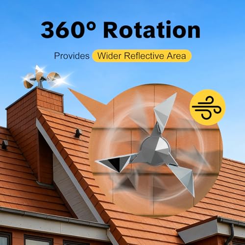 OFFO 3 PCS Bird Scare Reflective Device, Bird Reflector with Plastic Base for Outside, Keep Pigeon Woodpeckers and Sparrows Away for Outdoor Boats