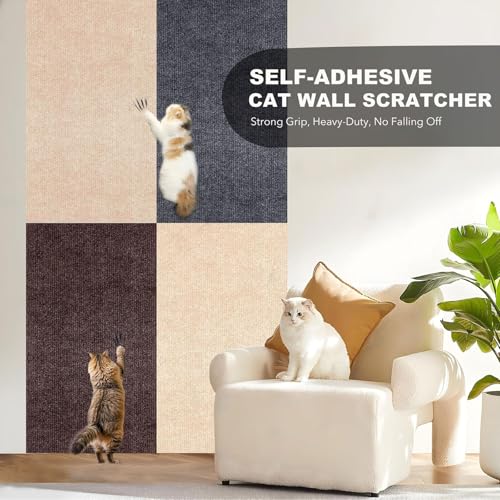 78.7"X15.8" Self-Adhesive Cat Scratching Mat - Durable Couch Protector from Cat Claws, DIY Furniture Protector from Cats Scratching, Sticky cat