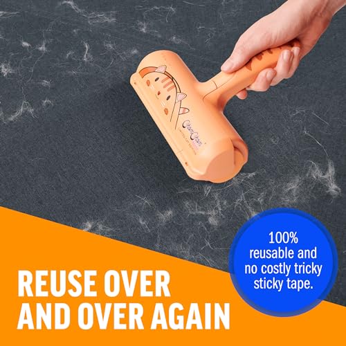 ChomChom Roller Pet Hair Remover – Original Size Reusable Lint Roller for Cat & Dog Hair on Furniture, Couch, Carpet, Car, Rugs & Bedding – Portable, Eco-Friendly (Cat)