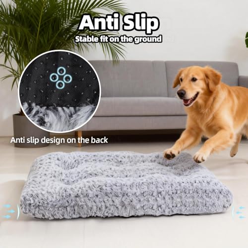 Dog Beds Large Sized Dog, Washable Durable Pet Bed, Deluxe Plush Soft & Comfortable Dog Crate Bed Pad for Large, Jumbo, Medium, Small Dogs Breeds
