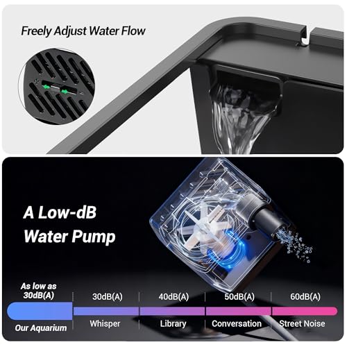 3.5 Gallon Betta Fish Tank, All in One Aquarium Starter Kits with Back Filter, Adjustable Pump, 25W Heater, LED Thermometer, LED Light with Timer