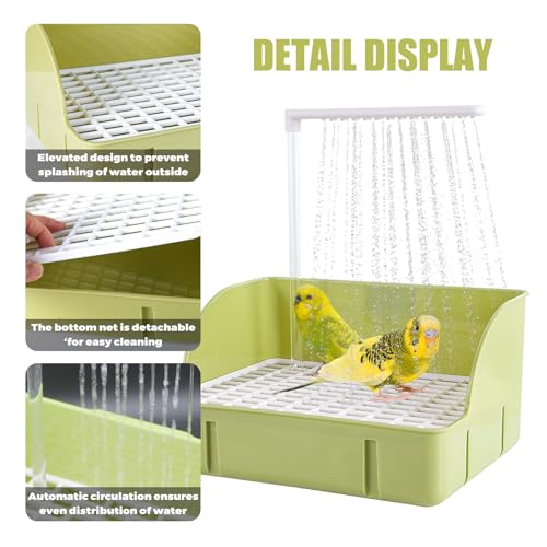 Parrot Bathtub, Large Bird Shower Fountain, Automatic Bird Bath, Parrot Bath Shower, Automatic Bathtub with Circulating Faucet, Indoor Fountain with