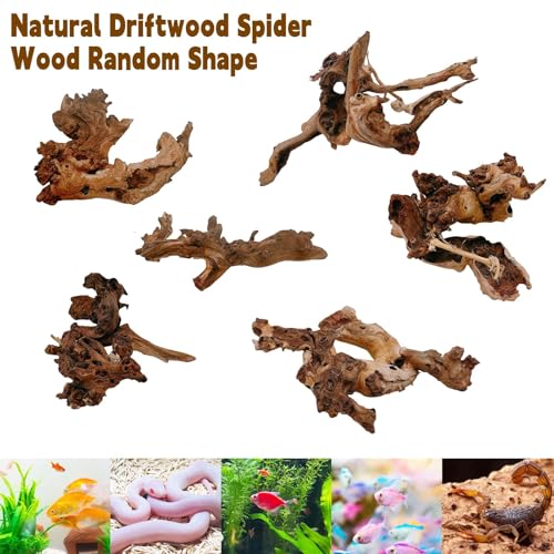 Hamiledyi Aquarium Driftwood 3PCS Natural Trunk Driftwood Assorted Branches 8-12" Reptile Wood Decor Terrarium Ornament Fish Tank Decoration