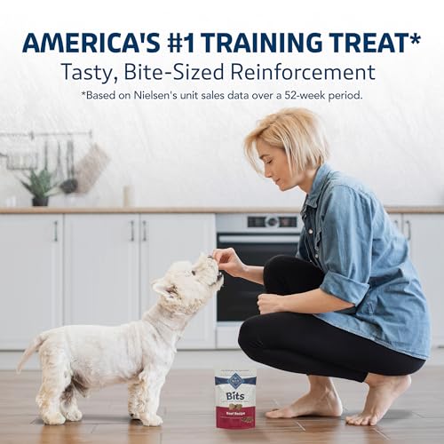 Blue Buffalo Bits Soft Dog Treats for Training, Made with Natural Ingredients & Enhanced with DHA, Beef Recipe, 19-oz Bag