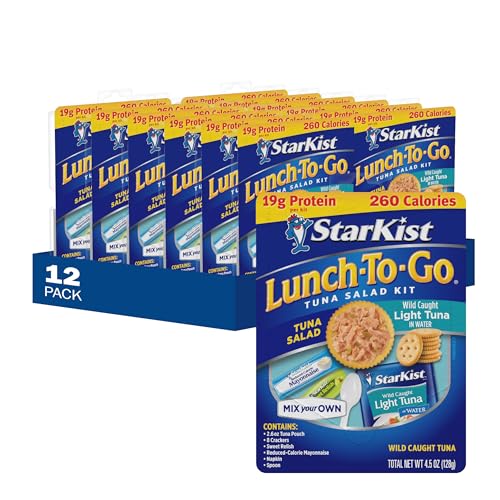 StarKist Lunch-To-Go Mix Your Own Tuna Salad, Chunk Light Tuna Pouch, 4.5 Ounce Kit, 12 Pack