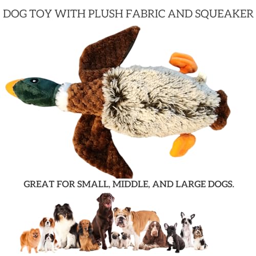 Duck Dog Toy Squeak Toys | Mallard-Shaped | Shaped Pet Toys | Duck Dog Toys for Large Dogs | Mallard Dog Toy | Dog Chew Toys | Stuffed Toys