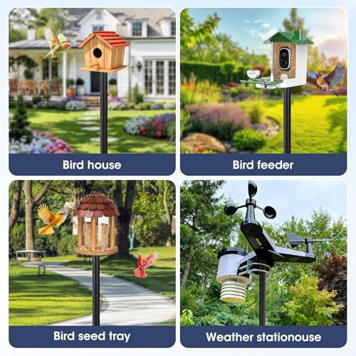 Smart Bird Feeder Pole Stand, 79 Inch Heavy Duty Bird House Pole for Outdoors Adjustable Mounting Pole for Smart Bird Feeder with 1 Inch Dia Bird