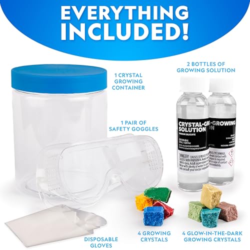 National Geographic Underwater Crystal Growing Aquarium Science Kit – Grow 8 Colorful Crystals Underwater | 360-Degree Secure Viewing Canister