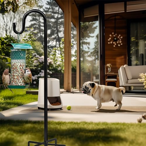 Bird Feeders Pole,Shepherds Hooks for Outdoor 1 Pack 48 Inch Bird Feeders for Outdoors with 5 Prongs Base Hanging Planters for Outdoor