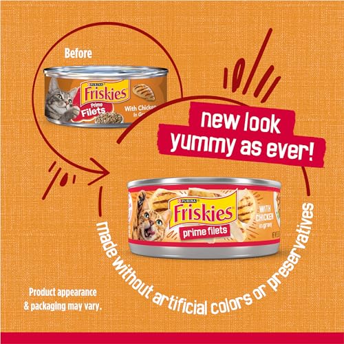 Purina Friskies  Filets With Chicken in Wet Cat Food Gravy - (Pack of 24) 5.5 oz. Cans