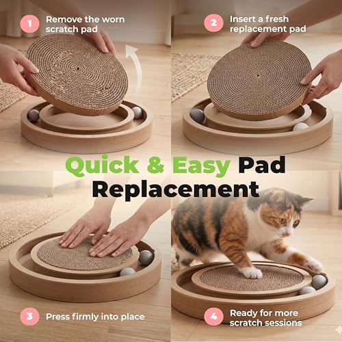 Best Pet Supplies Catify Cat Scratcher, Fun Interactive Scratchers, Posts, Poles, Claw Safe, Furniture Saver Indoor Play Support Natural Cat