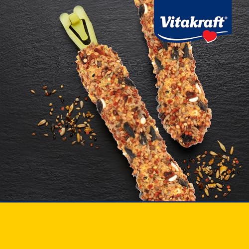 Vitakraft Crunch Sticks Cockatiel Treat Apricot Peach Flavor - Triple Baked Long Lasting Bird Treats with Natural Wood Chew Center for Beak Health