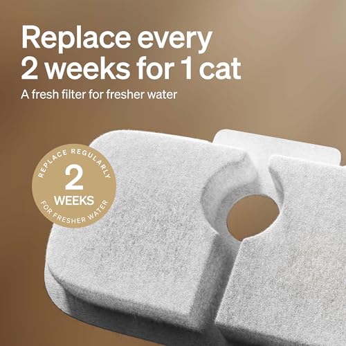 PETLIBRO 4 Packs Replacement Filters for Dockstream Cat Water Fountain PLWF105/PLWF115/PLWF005, 2 Months Set of Replacement Filters for Ultra Quiet