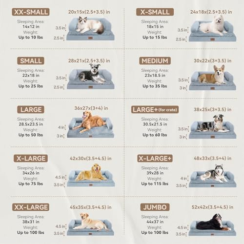 MEKIY Orthopedic Washable Dog Bed with Bolster for Medium to Large Dogs | Pillow Support for Neck Relief, Egg Crate Foam, Waterproof Liner, Anti-Slip