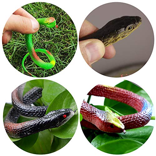 Shyflpopo 11 Pcs Realistic Rubber Snakes Decoration for Garden Props to Scare Birds, Squirrels, Mice, Prank Toys, Theater Props, and Party Favors for