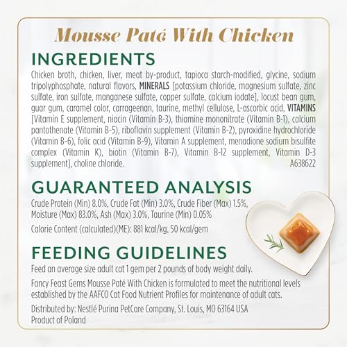 Purina Fancy Feast Gems Pate Mousse with Turkey and with Chicken Wet Cat Food Variety Pack - 4 oz. (Pack of 16)