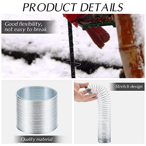 3 Pieces Squirrel Baffle Metal Spring Device Squirrel Barrier Spring Type Coil Outdoor Bird Feeder Accessories for Bird Feeder Poles (3)