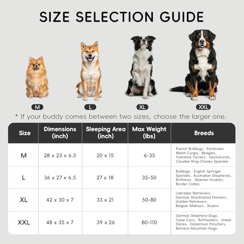 Homemate Dog Bed Large Sized Dog: 42x30 inch Orthopedic Large Dogs Bed XL Outdoor Pet Cat Bed Sofa Supplies with Toy Dogs Crate Pad Couch with