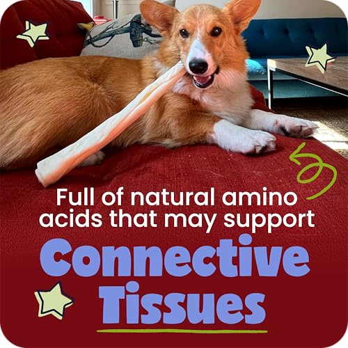 Pawstruck All Natural 11-12" Roasted Collagen Sticks for Dogs – Low Odor & Long-Lasting Bully Stick & Rawhide Alternative, Single Ingredient, Vet
