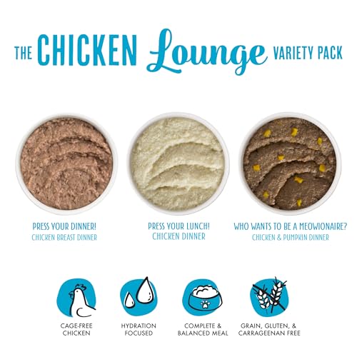 Weruva Wet Cat Food, The Chicken Lounge Paté Variety Pack, 3oz Can, Pack of 12