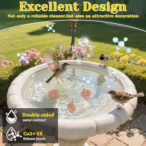 3Pcs Bird Bath Copper Purification Disk 99.99% Pure Copper Water Cleaning Discs 0.6mm Physical Clean Water for All-Season Universal Natural Fit for