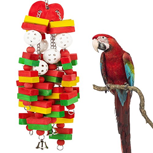 MEWTOGO Large Bird Parrot Toys for Cockatoos African Grey Macaws and  Parrots Bird Gift