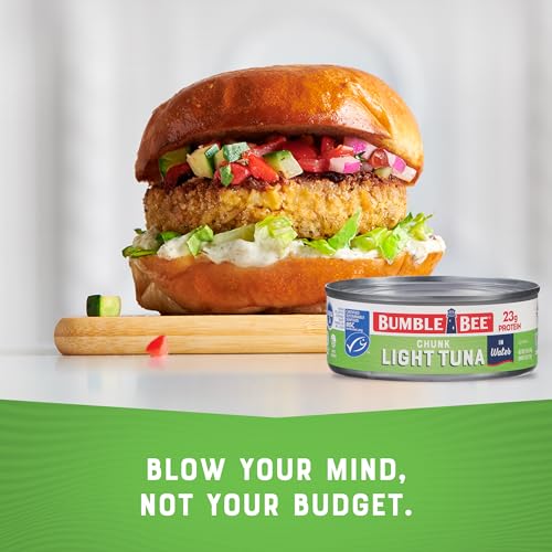 Bumble Bee Chunk Light Tuna In Water, 5 oz Cans (Pack of 24) - Wild Caught Skipjack Tuna - 23g Protein Per Serving - MSC Certified Sustainable