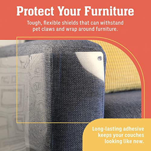 10 Pack XL Anti Cat Scratch Furniture Protector - Couch Protector from Cat Claws w/Twist Pins - Heavy Duty, Strong, Clear, Easy-to-Apply Scratching