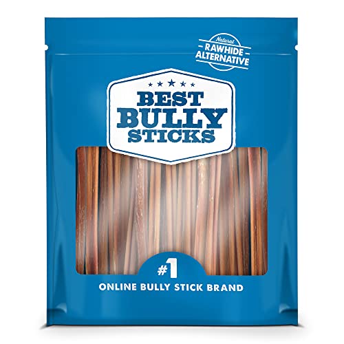 Best Bully Sticks 6 Inch Thin Bully Sticks - 24 Count (Pack of 1) - Natural, Easily Digestible, 100% Grass-Fed, Grain and Rawhide Free