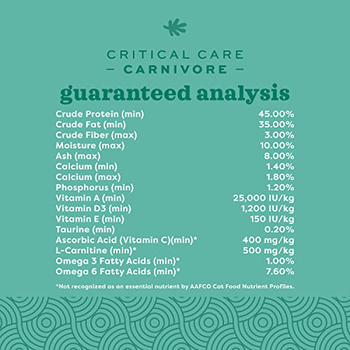 Oxbow Critical Care Carnivore, Made with Whole Egg & Dried Chicken, Assist Feeding Formula for Carnivores, Cat Supplements, Ferret Food Recovery