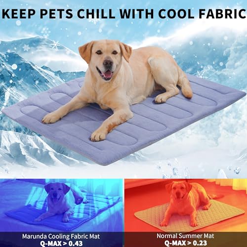 Cooling Mat for Large Dogs, Q-Max>0.46 - Self-Cooling Dog Bed with Arc-Chill Technology,Washable Dog Cooling Mat for Small & Medium Dogs, Indoor