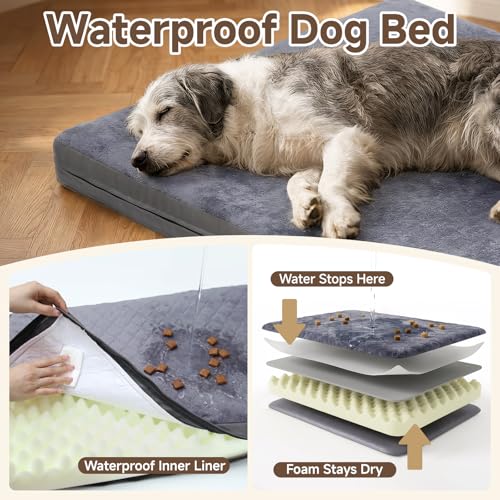 Waterproof Dog Bed for Crate, Reversible Outdoor Dog Crate Bed, Kennel Beds Pet for Small Dogs, Waterproof, Wipeable, Anti-Slip, Washable, 23" x 17"