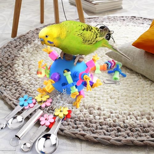 KATUMO Bird Toys, Parrot Pull Spoons Colorful Acrylic Stick Toys Bird Chew Toys for  Parrot, African Grey, Conure, Caique, Quaker, Small Cockatoo