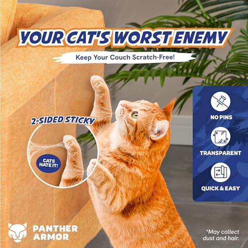 12 Pack Cat Scratch Furniture Protector Tape Sheets – Double-Sided Sticky Training (5 XL, 5 Large, 2 Medium) – Anti-Scratch Couch & Sofa Guard