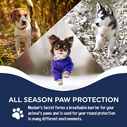 Musher's Secret Dog Paw Wax 60g – Moisturizing Dog Paw Balm – Helps Protect & Heals Cracked Paws – Creates an Invisible Paw Protectors Barrier