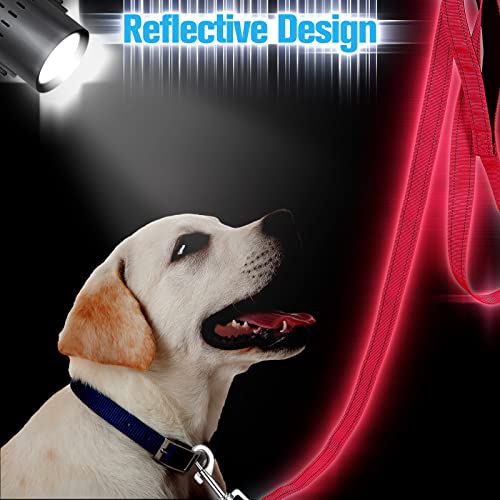 6 Pieces Dog Leash Bulk for Medium and Large Dog, Heavy Duty Nylon Pack Dogs Leashes Padded Handle Double Sided Reflective Puppy Collar for Walking
