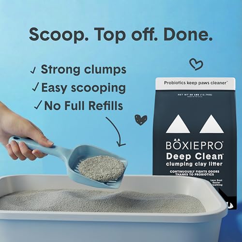 Boxie Probiotic Cat Litter, 40 Day Odor Control, Clumping Clay Kitty Litter, Odor Eliminating Probiotics, Dust-Free, No Fragrances No Fillers, 16 lb