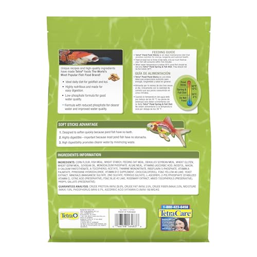 TetraPond Pond Sticks, Pond Fish Food, for Goldfish and Koi, 1.72 Pounds