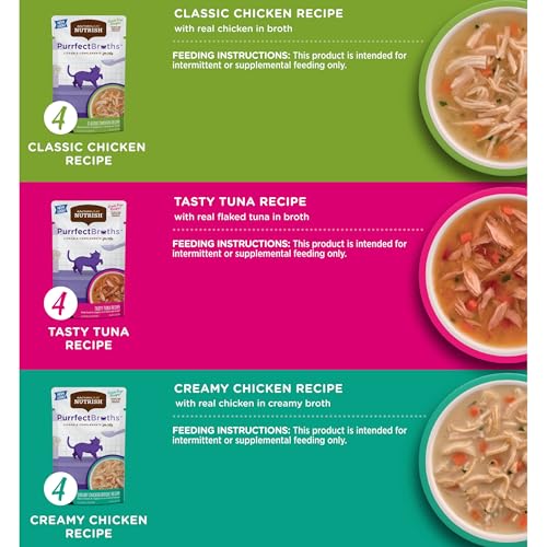Rachael Ray Nutrish Purrfect Broths Wet Cat Food, Variety Pack, 1.4 Ounce Pouch (Pack of 24), Grain Free