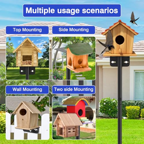80 Inch Adjustable Bird Feeder Pole,Bird House Pole Suitable for Feeders & Birdhouse,Weather Station,Heavy-Duty Rustproof Design,Enhance Outdoor