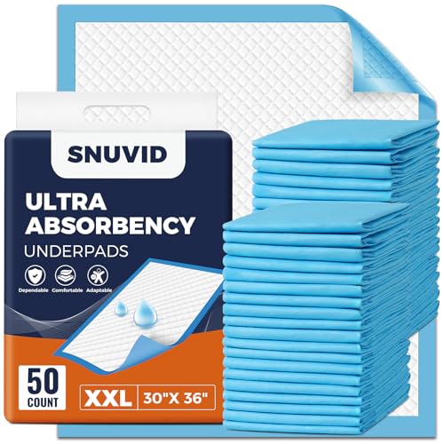 50 Pack Super Absorbent Disposable Bed Pads for Adult (30" x 36") - Ultra Thick Leakproof Chucks Underpads for Incontinence Adults, Seniors & Pets