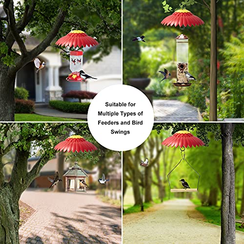 Beserie Squirrel Baffle Hummingbird Feeder Shade Cover Dome Shield Hang from Bird Feeders for Outdoors Squirrel Proof Protect Feed Red Yellow Attract