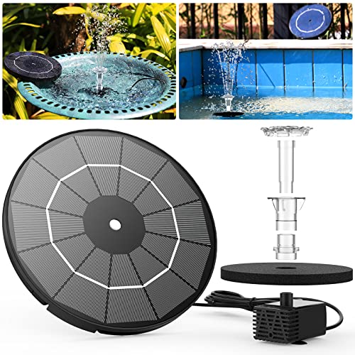 AISITIN 3.5W Solar Fountain Pump for Water Feature Outdoor DIY Solar Bird Bath Fountain with Multiple Nozzles, Solar Powered Water Fountain for