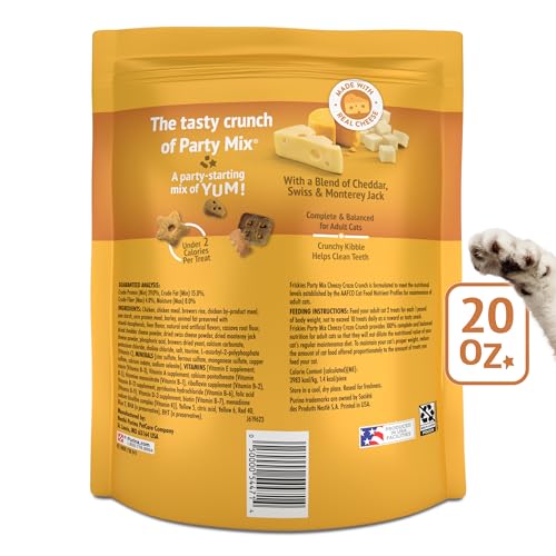 Purina Friskies Cat Treats, Party Mix Cheezy Craze Crunch - 20 oz. Pouch