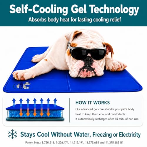 Arf Pets Cooling Mat for Dogs - Gel Self-Cooling Pad for Beds, Kennels & Crates | Durable, Non-Toxic, Pressure-Activated Relief | No Water