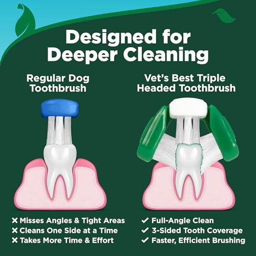 Vet's Best Dog Toothpaste & Dog Toothbrush, Dental Kit, Plaque Remover for Teeth, Whitens Teeth, Freshens Canine Breath, Veterinarian Formula, Finger