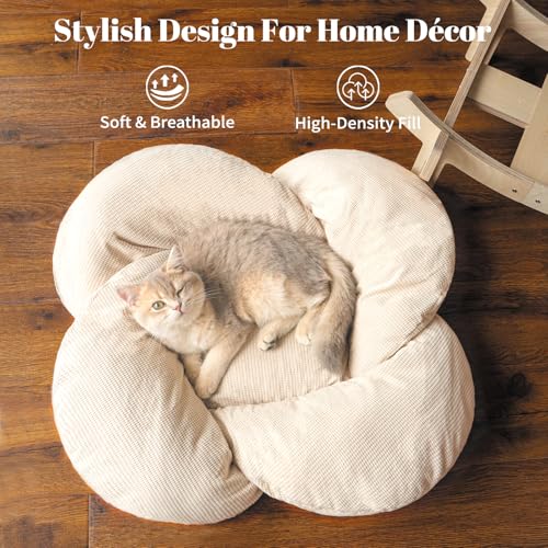CHEERHOME PETS Elevated Cat Bed Wooden with Cushion Fluffy Pet Couch Sofa for Indoor Cats Raised Kitty Lounge Chair Suitable for Puppy, Cat